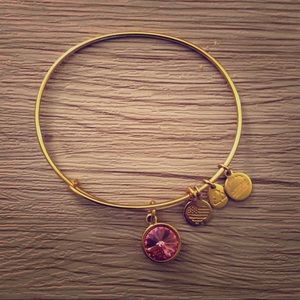 Alex and Ani October pink bangle bracelet